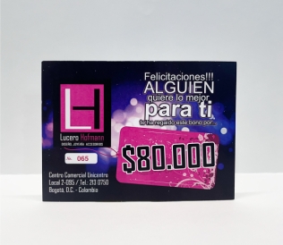Bono / Lucero Hofmann / Valido por $80.000 /